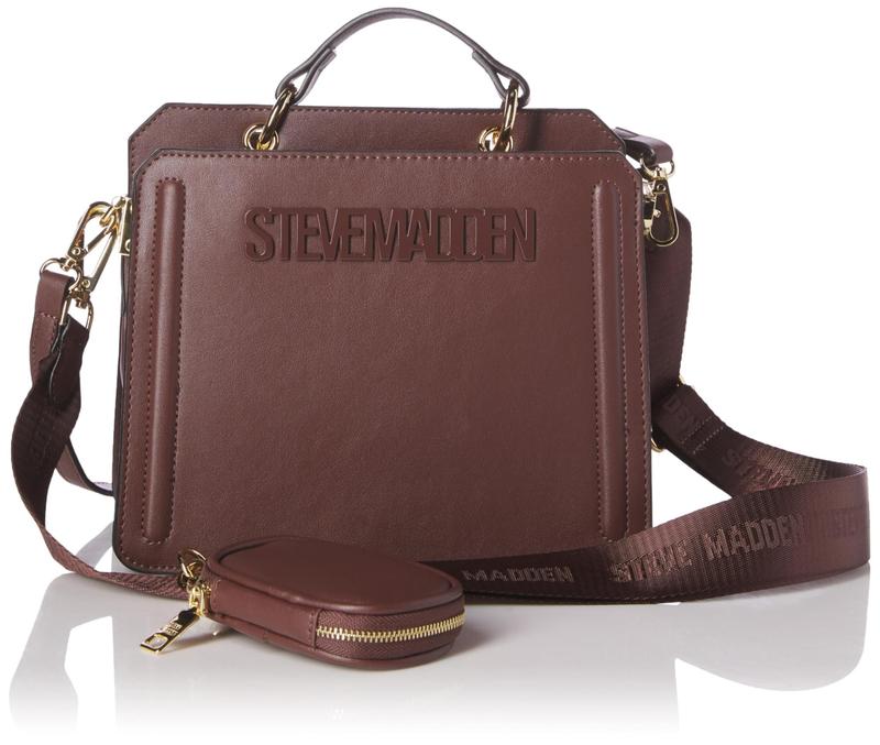 Bolsa tiracolo Steve Madden Bevelyn Coffee 23x13x18 cm - Bolsas